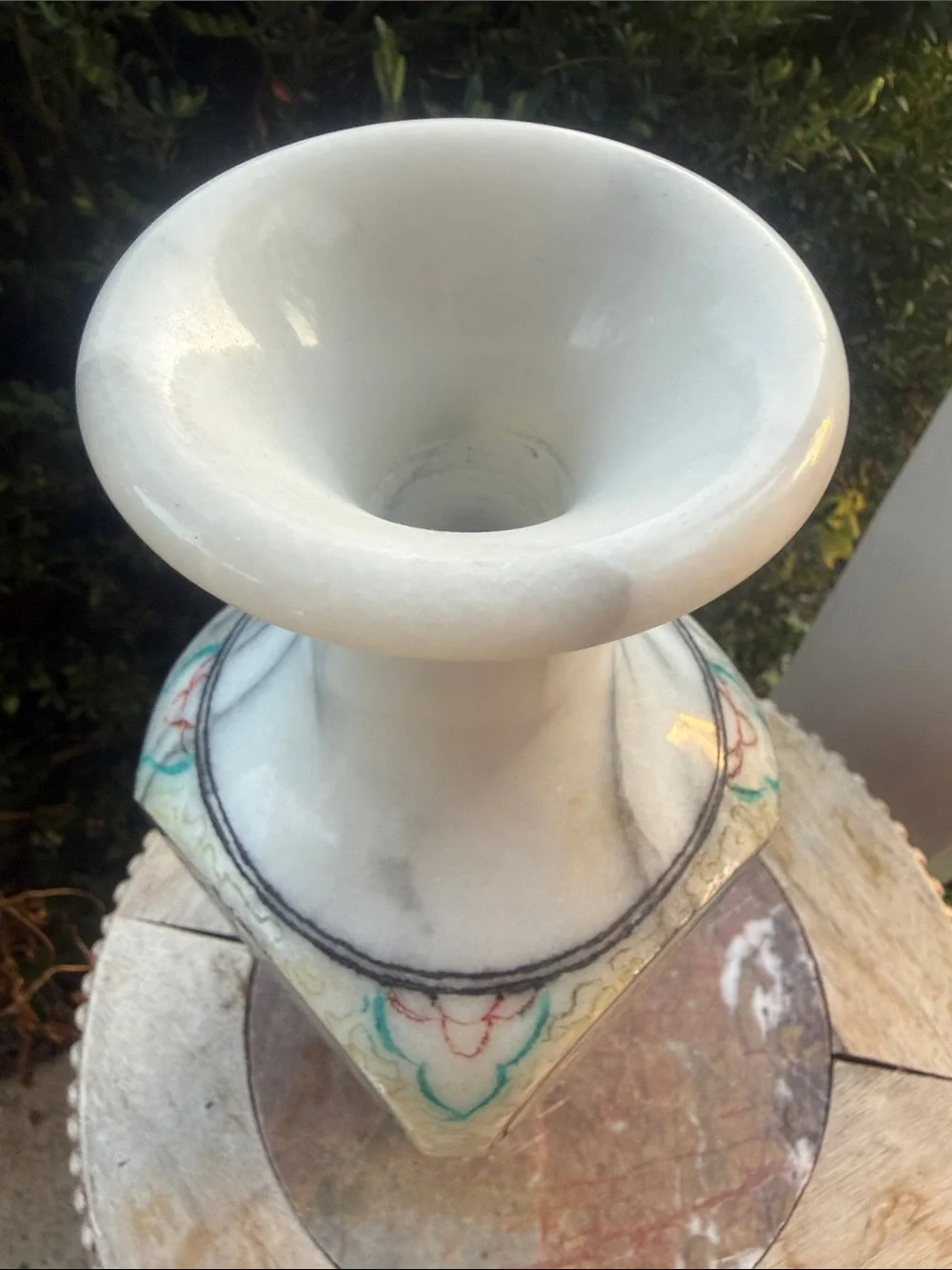 Antique Chinese Hand Carved Landscape White Jade Vase Signed Rare 9” tall